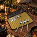 Portable Camping Cutlery Set with Roll-Up Pouch